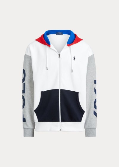 Sudaderas Con Capucha Polo Ralph Lauren Hombre Blancos / Multicolor - Color-Blocked Logo - QYSBI0974